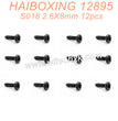 S018 HAIBOXING 12889 Parts Round Head Self Tapping Screw 2.6X8mm 12pcs