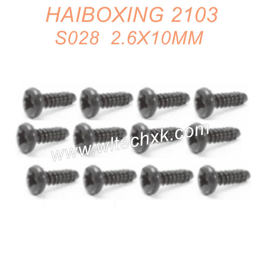 S028 HAIBOXING 2103 Parts Pan Head Mechanical Screws BMHO 2.6X10MM