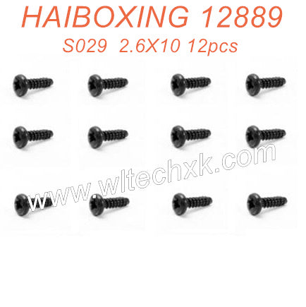 S029-HAIBOXING 12889 Parts Round Head Self Tapping Screw 2.6X10 12pcs(1)