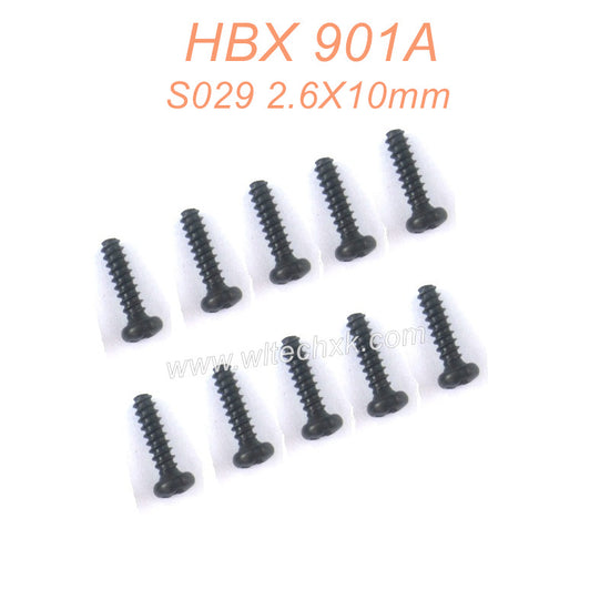 S029 Round Head Self Tapping Screw  2.6X10 Parts For HAIBOXING 901A
