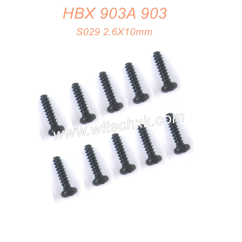 S029 Round Head Self Tapping Screw  2.6X10 Parts For HAIBOXING 903 903A