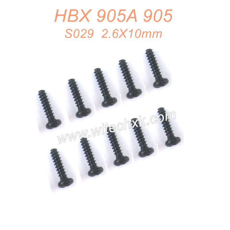 S029 Round Head Self Tapping Screw  2.6X10 Parts For HAIBOXING 905A 905