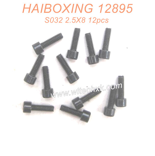 S032-HAIBOXING 12889 Parts Cap Head Screw 2.5X8 12pcs-3