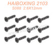 S088-HAIBOXING 2105A T10 Countersunk Self Tapping Screws KBHO2.6X12mm