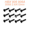 S088 HBX 906 906A RC Car Parts Countersunk Head self-tapping Screws KBHO2.6X12mm