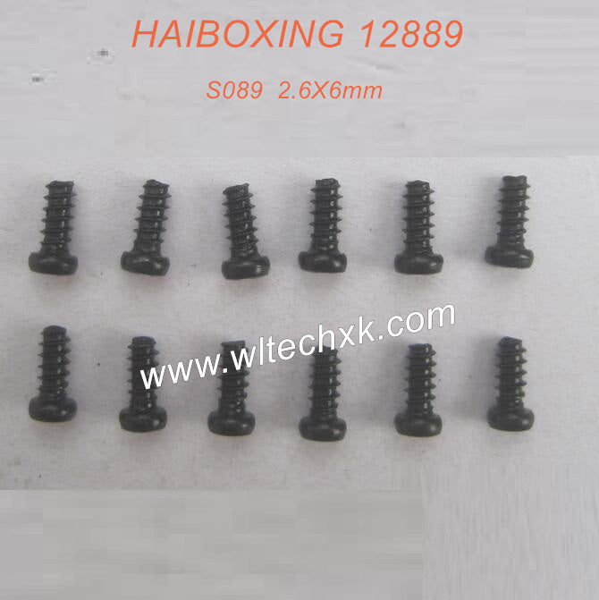 S089-HAIBOXING 12889 RC Car Parts Round Head Self 2.6X6mm-2(1)