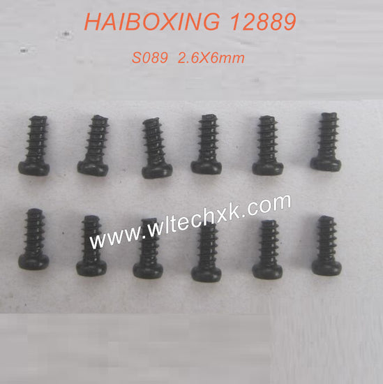 S089-HAIBOXING 12889 RC Car Parts Round Head Self 2.6X6mm-2(1)