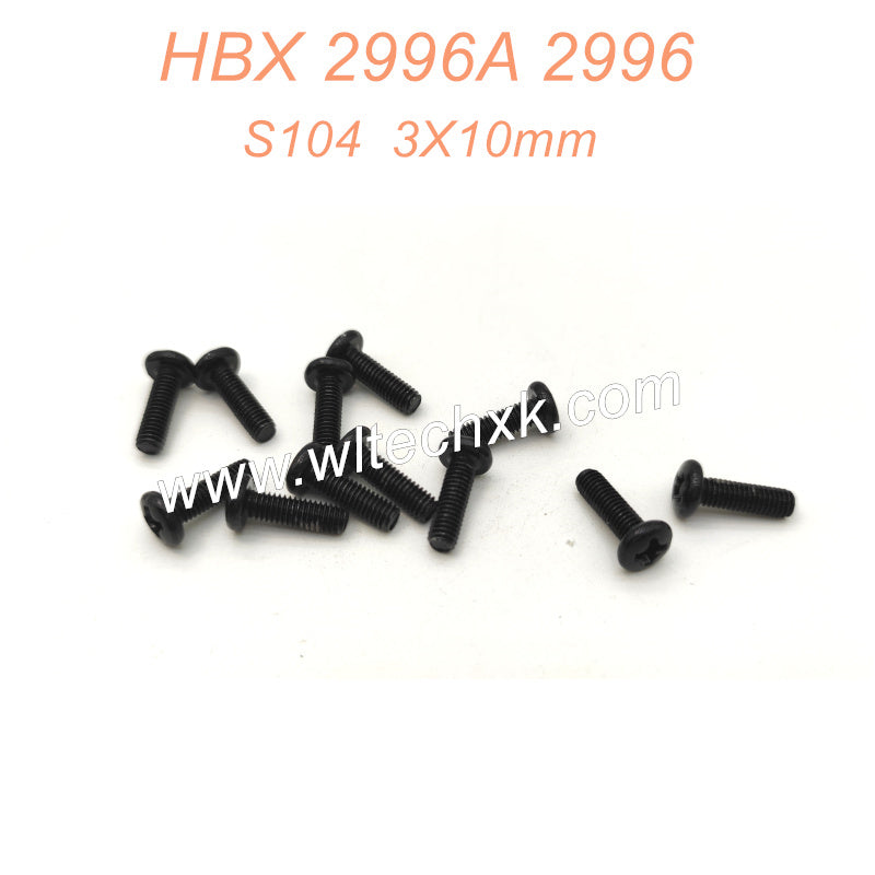 S104 Pan Head Screws BMHO 3X10mm Parts For HAIBOXING 2996 2996A