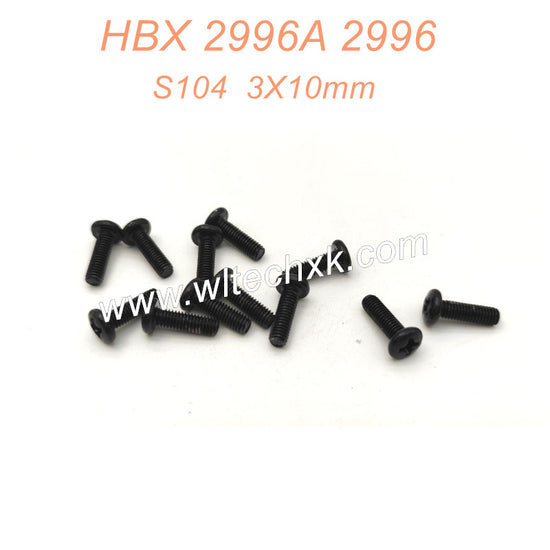 S104 Pan Head Screws BMHO 3X10mm Parts For HAIBOXING 2996 2996A