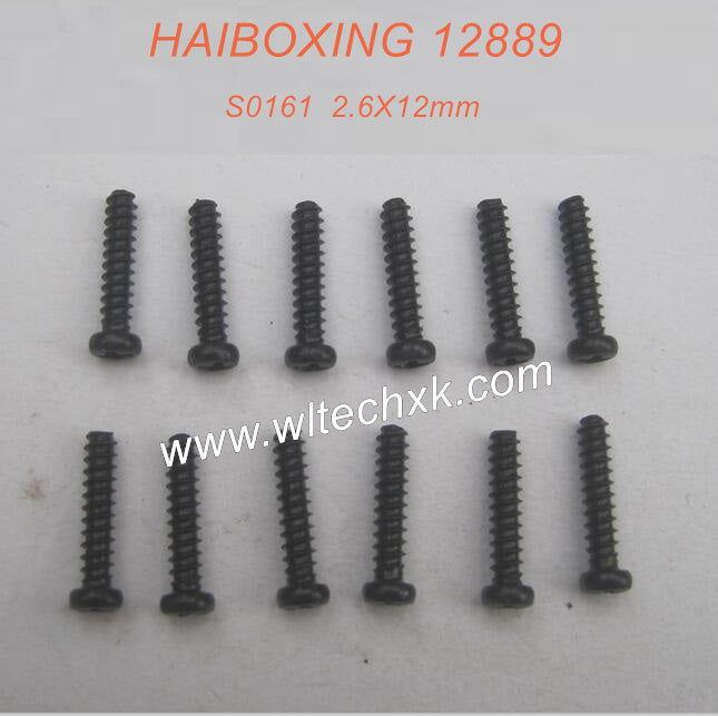 S161-HAIBOXING 12889 Parts Round Head Self Tapping Screws 2.6X12mm-2(1)