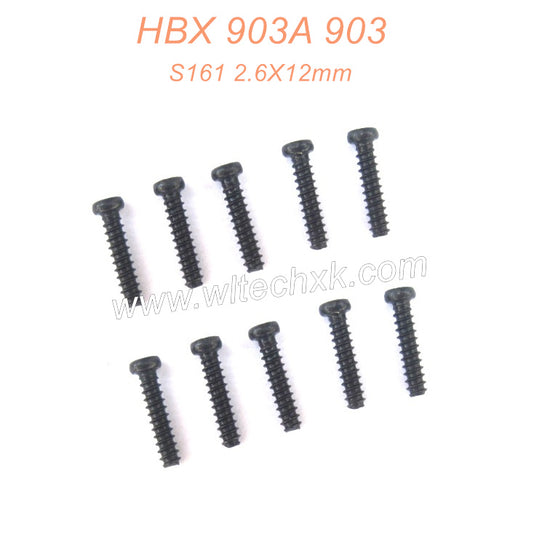 S161 Round Head Self Tapping Screws 2.6X12mm Parts For HBX 903 903A