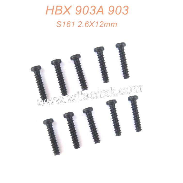 S161 Round Head Self Tapping Screws 2.6X12mm Parts For HBX 903 903A