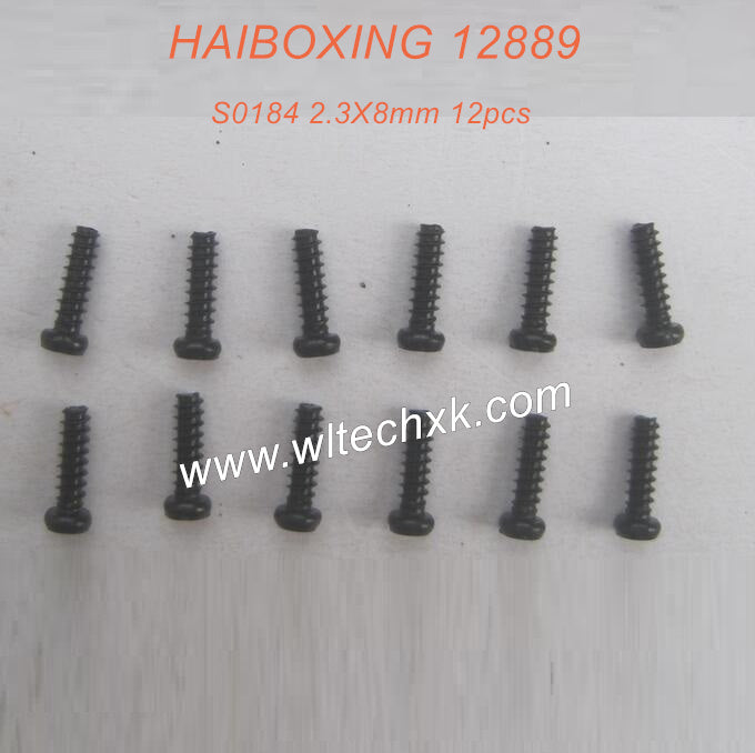 S184-HAIBOXING 12889 Parts Round Head Self Tapping Screw 2.3X8mm 12pcs-2(1)