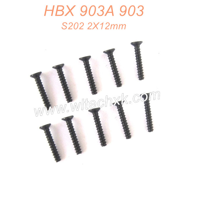 S202 Countersunk Self Tapping Screw 2X12mm Parts For HBX 903 903A