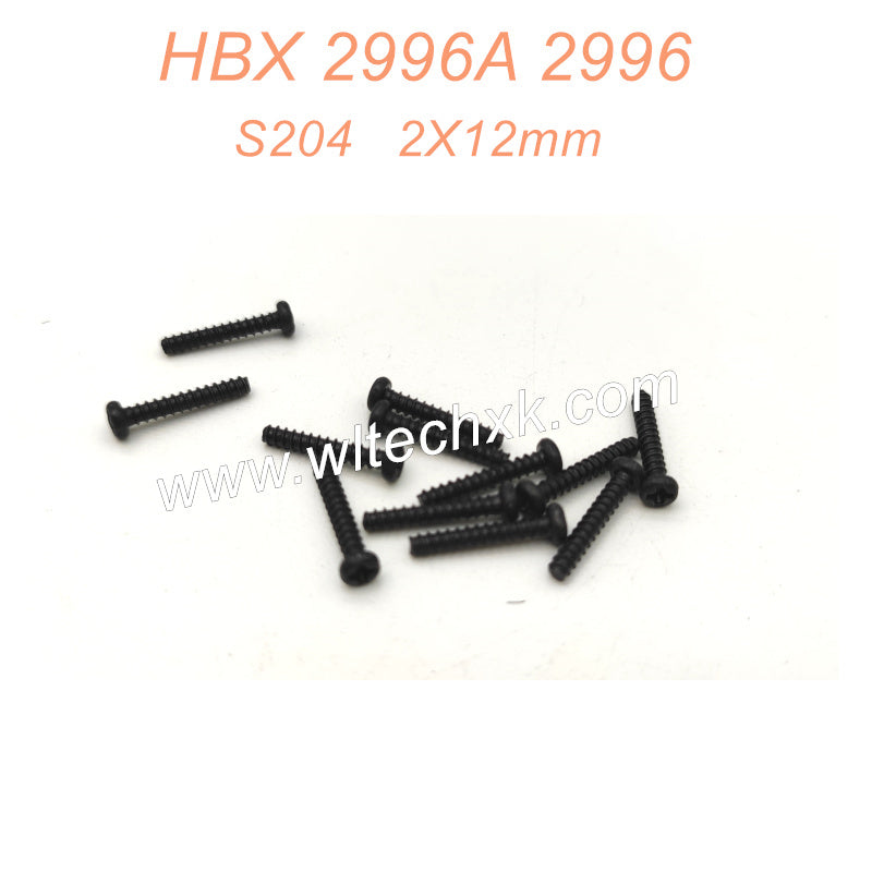 S204 Pan Head Self Tappiing Screws PBHO 2X12mm Parts For HAIBOXING 2996 2996A