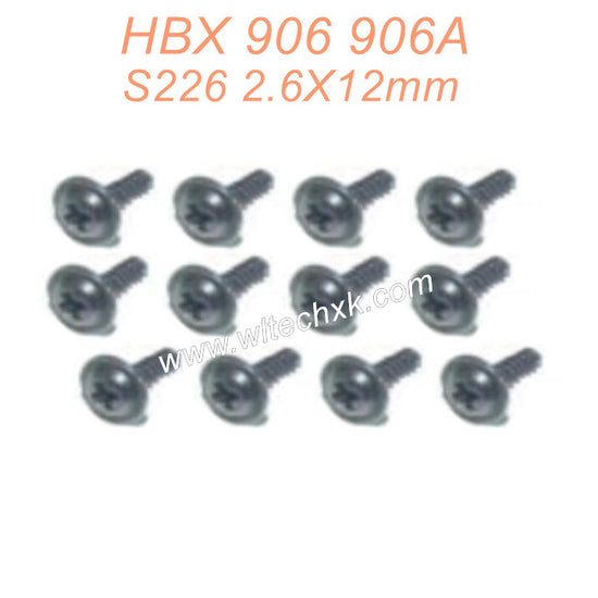 S227 HBX 906 906A RC Car Parts Flange self-tapping screws PWTHO2.6X12mm