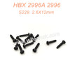 S228 Pan Head Self Tapping Screws BBHO 2.6X12mm Parts For HAIBOXING 2996 2996A