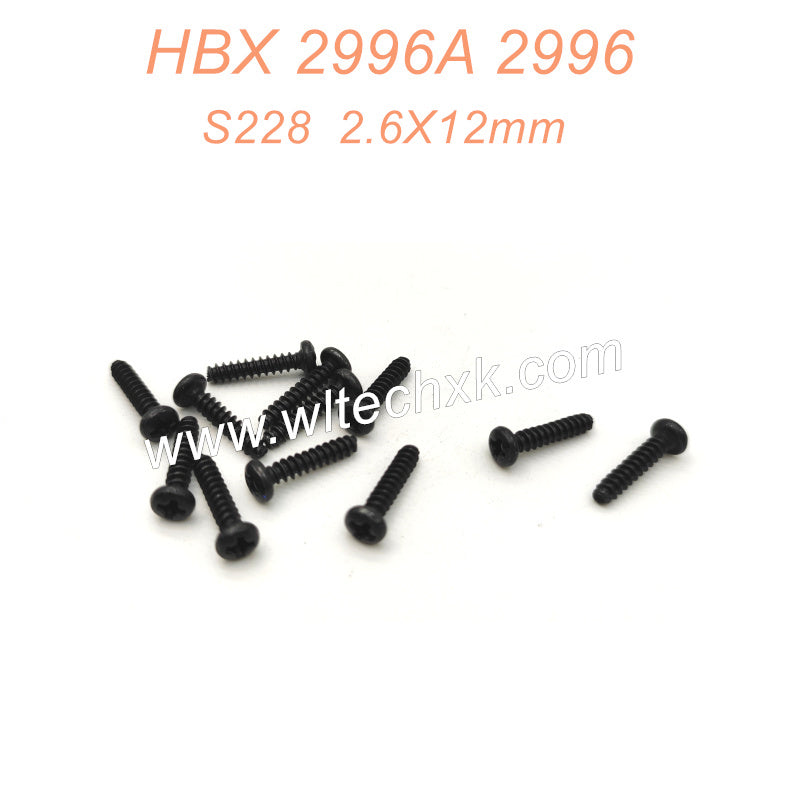 S228 Pan Head Self Tapping Screws BBHO 2.6X12mm Parts For HAIBOXING 2996 2996A