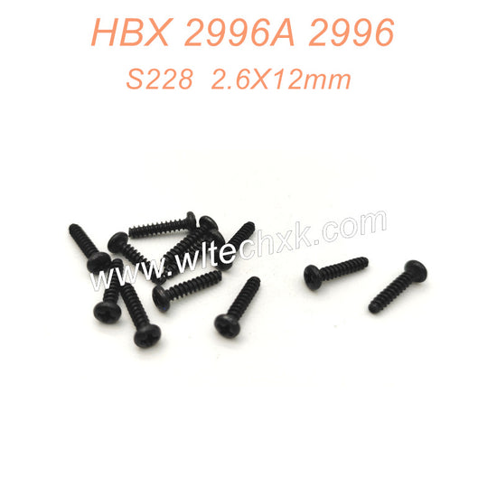 S228 Pan Head Self Tapping Screws BBHO 2.6X12mm Parts For HAIBOXING 2996 2996A