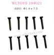 WLTOYS 184021 parts Round head self-tapping screw 1.4 x 7.5 0201