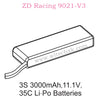 ZD Racing 9021-V3 Parts 3S 3000mAh 11.1V 35C Lipo Battery 8472