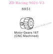 ZD Racing 9021-V3 Parts Motor Gears 16T CNC Machined 8851