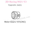 ZD Racing 9021-V3 Upgrade Parts Motor Gear 15T CNC 8451