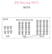 ZD Racing 9071 Parts Button Head Screw Set 8078