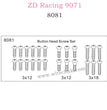 ZD Racing 9071 Parts Button Head Screw Set 8081