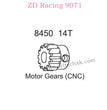 ZD Racing 9071 Upgrade Parts 14T Motor Gear CNC 8450