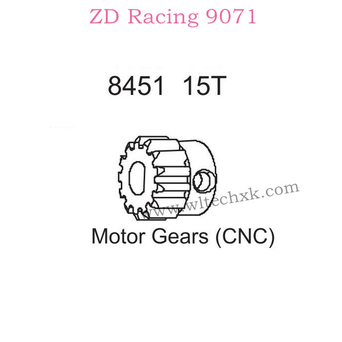 ZD Racing 9071 Upgrade Parts 15T Motor Gear CNC 8451
