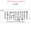 ZD Racing 9072 BX-8 Parts Complete Screw Set 8108