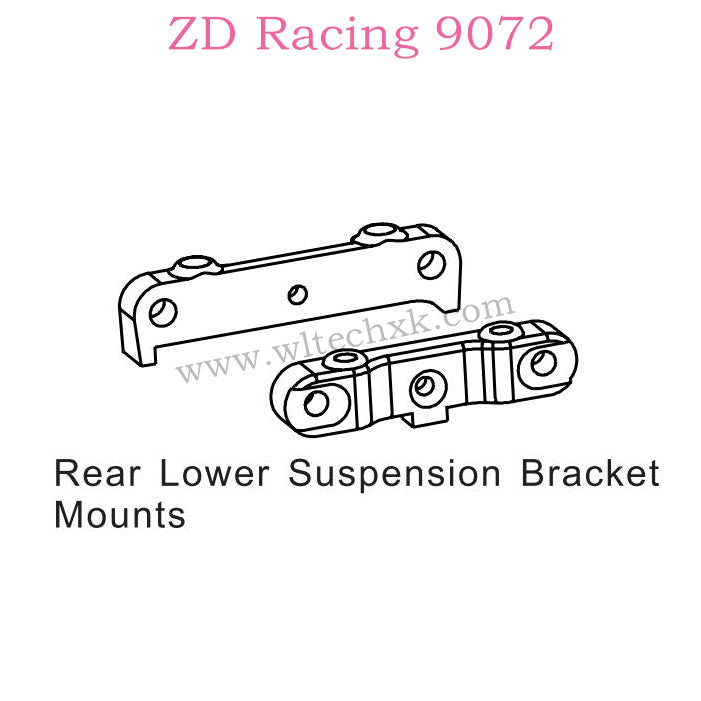 ZD Racing 9072 BX-8 Parts Rear Lower Suspension Bracket Mounts 8137