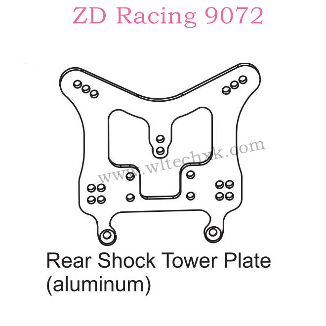 ZD Racing 9072 BX-8 Parts Rear Shock Tower Plate Aluminum 8144