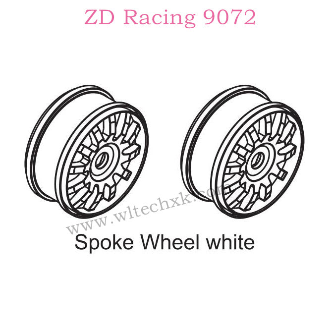 ZD Racing 9072 BX-8 Parts Spoke Wheel White 8310