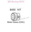 ZD Racing 9072 BX-8 Upgrade Parts 14T Motor Gear CNC 8450