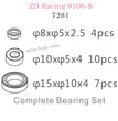 ZD Racing 9106S Parts Complete Bearing Set 7281