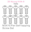ZD Racing 9106S Parts M3X10 Pan Self-tapping Screw Set 7251