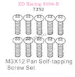 ZD Racing 9106S Parts M3X12 Pan Self-tapping Screw set 7252