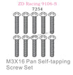 ZD Racing 9106S Parts M3X16 Pan Self-tapping Screw Set 7254
