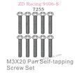 ZD Racing 9106S Parts M3X20 Pan Self-tapping Screw Set 7255