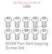 ZD Racing 9106S Parts M3X6 Pan Self-tapping Screw Set 7250