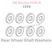 ZD Racing 9106S Parts Rear Wheel Shaft Washers 7278