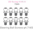 ZD Racing 9106S Parts Steering Ball Screws 4.7-M3 7265
