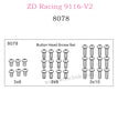 ZD Racing 9116-V2 Parts Button Head Screw Set 8078