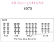 ZD Racing 9116-V2 Parts Flat Head and Cap Screw Set 8075