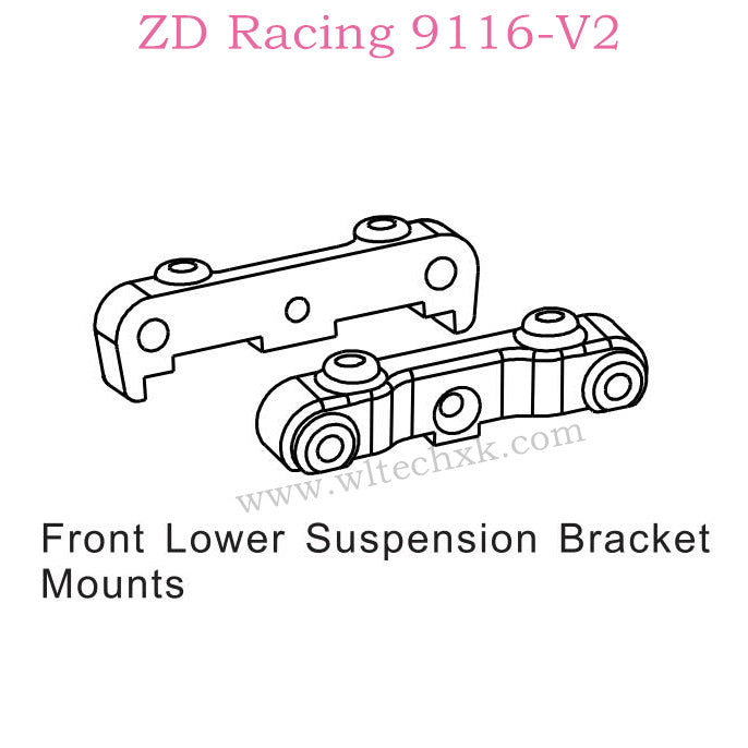 ZD Racing 9116-V2 Parts Front Lower Suspension Bracket Mounts 8138