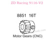 ZD Racing 9116-V2 Upgrade Parts 16T Motor Gear CNC 8851