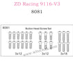 ZD Racing 9116-V3 Parts Button Head Screw Set 8081