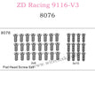 ZD Racing 9116-V3 Parts Flat Head Screw set 8076